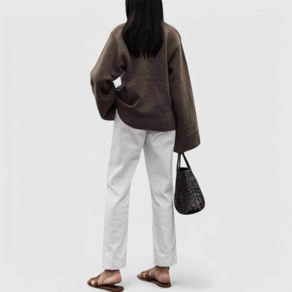 Wide Sleeve Cardigan with Button Front and Soft Texture