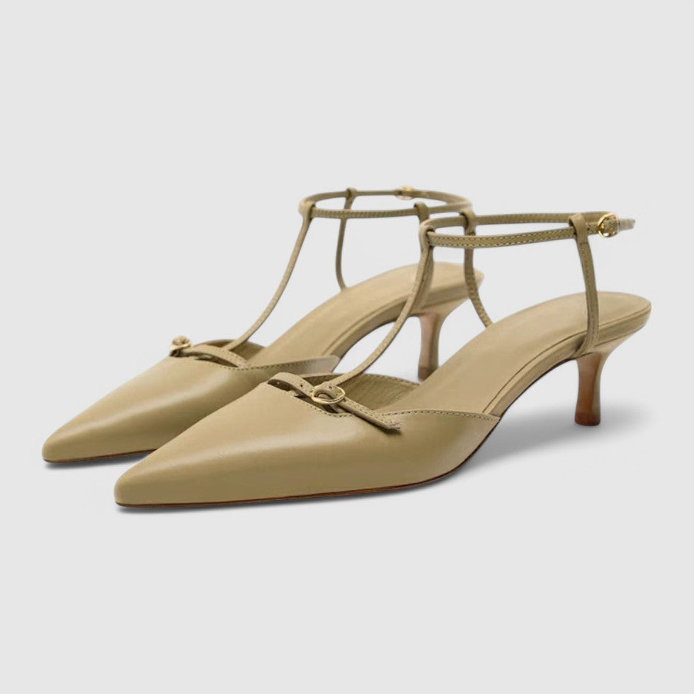 Pointed Toe T-Bar Heels for Women