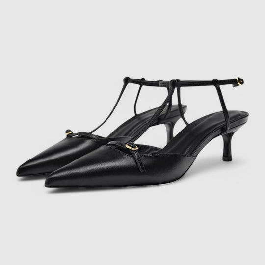 Pointed Toe T-Bar Heels for Women