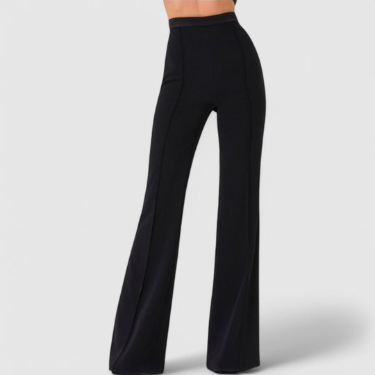 Flared Trousers  High Waisted Tailored Fit