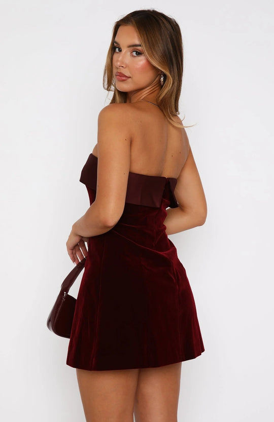 Auvelle | Velvet Ruby Mini Dress